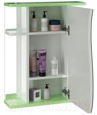 Шкаф с зеркалом для ванной Mixline Венеция 60 525921 (зеленый)