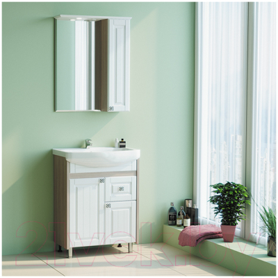 Шкаф с зеркалом для ванной Mixline Версаль 62 R 534184 (белый, с подсветкой)