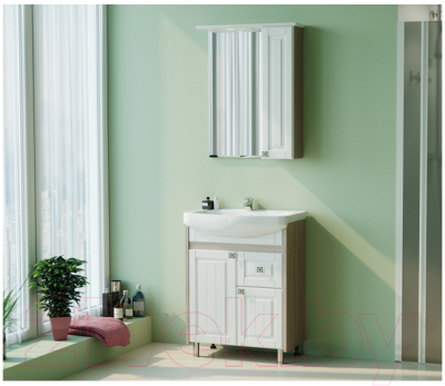 Шкаф с зеркалом для ванной Mixline Версаль 62 L 535000 (белый, с подсветкой)