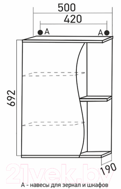 Шкаф с зеркалом для ванной Mixline Классик 50 L 525509