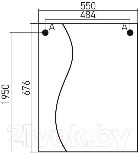 Шкаф с зеркалом для ванной Mixline Классик 55 R 525511