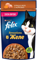 Влажный корм для кошек Felix Sensations с курицей и морковью в желе (75г) - 