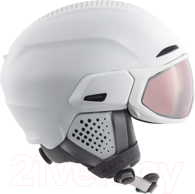 Шлем горнолыжный Alpina Sports 2022-23 Alto Qv / 9237210-10 (р-р 51-55, белый матовый)