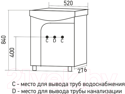 Тумба под умывальник Mixline Ока 52 526165