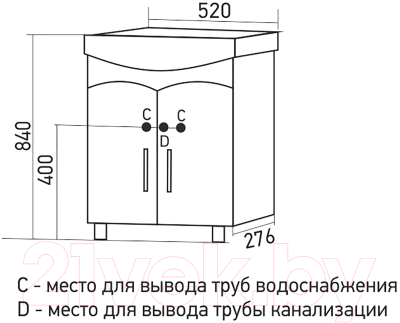 Тумба под умывальник Mixline Формат 52 525507