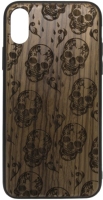 Чехол-накладка Case Wood для iPhone X (зебрано/черепа) - 