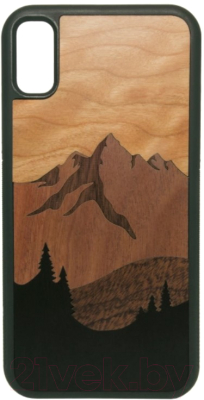 Чехол-накладка Case Wood для iPhone X (комбинированный матовый)