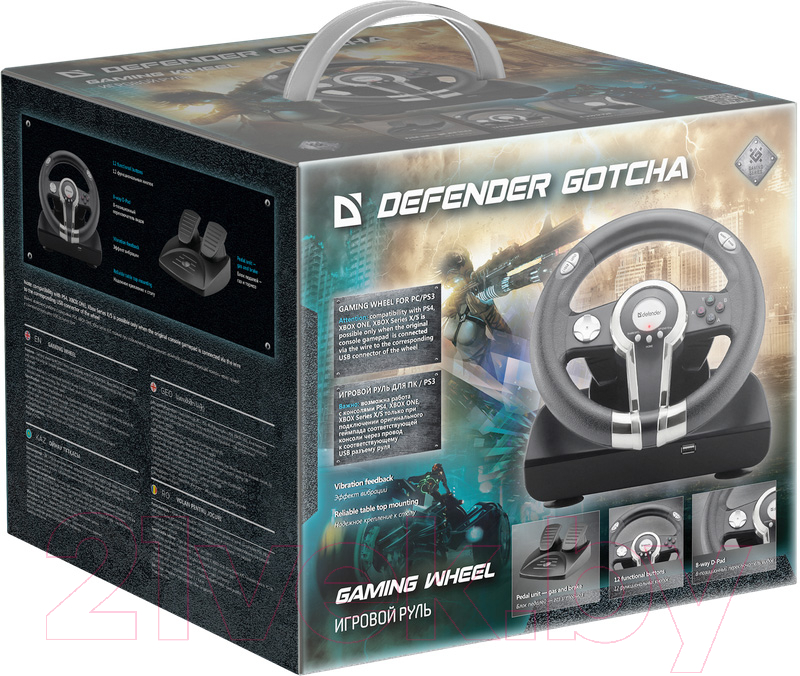 Игровой руль Defender Gotcha PC/PS3 / 64398
