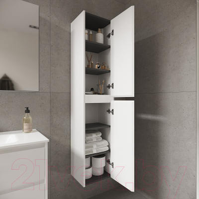 Шкаф-пенал для ванной Sancos Libra / PLB35W (белый глянец)