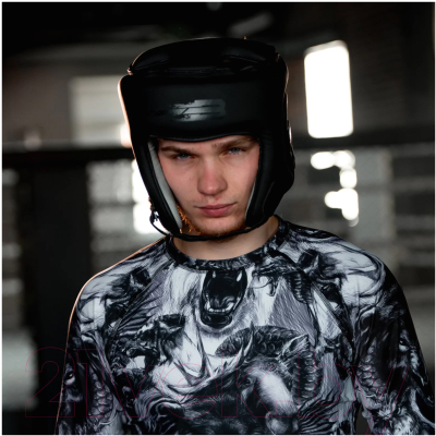 Боксерский шлем BoyBo B-Series (S, черный/оранжевый)