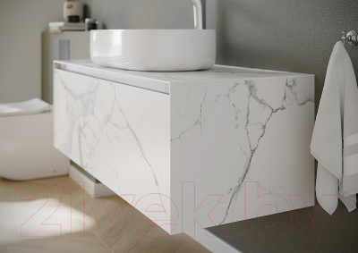 Тумба под умывальник Sancos Stone / ST120SV (керамогранит Statuario White)