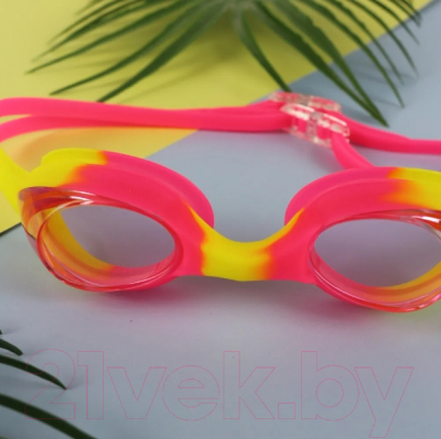 Очки для плавания Elous YG-1300 (розовый/желтый)