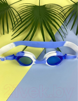 Очки для плавания Elous YG-1500 (белый/голубой)