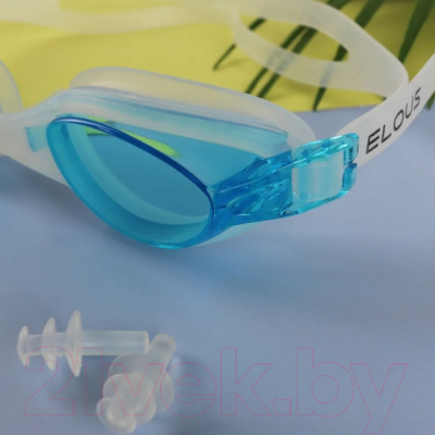 Очки для плавания Elous YG-2700 (белый/голубой)
