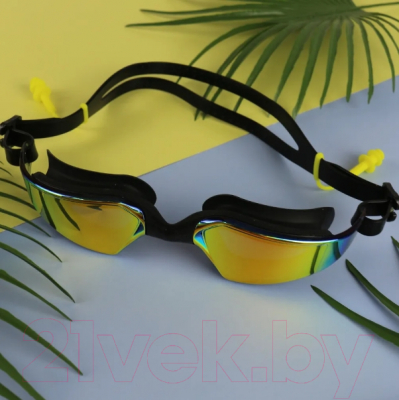 Очки для плавания Elous YMC-3700 (черный/желтый)