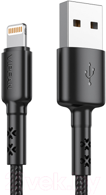 Кабель Vipfan X02 USB-iPhone (1.2м, черный)