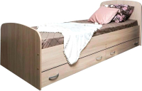 Односпальная кровать Doma Виктория 80x200 с ящиками (ясень шимо светлый) - 