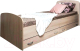Односпальная кровать Doma Виктория 80x200 с ящиками (ясень шимо светлый) - 