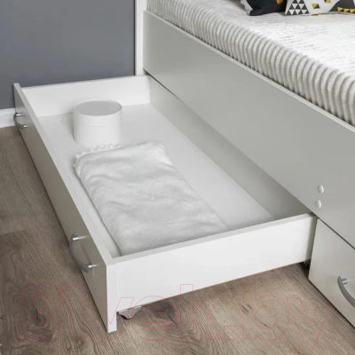 Односпальная кровать Doma Виктория 90x200 с ящиками (белый)