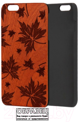 Чехол-накладка Case Wood для iPhone X (сапеле/листья)