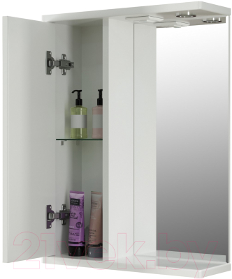 Шкаф с зеркалом для ванной Mixline Этьен 50 L 542402 (с подсветкой)