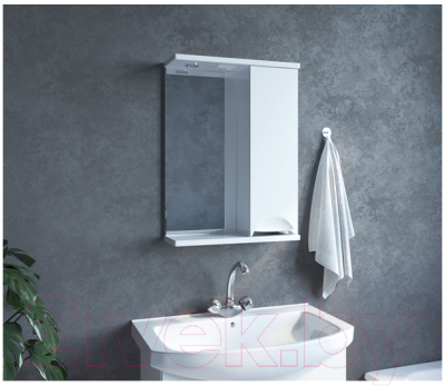 Шкаф с зеркалом для ванной Mixline Этьен 50 R 542403 (с подсветкой)