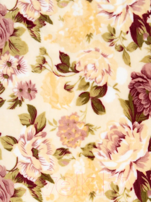 Плед TexRepublic Absolute Гобеленовые цветы Фланель 180x200 / 64212 (молочный/бежевый/розовый)
