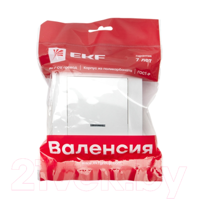 Изображение товара Выключатель EKF PROxima Валенсия / EWV10-121-10 (белый)