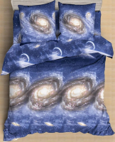 Комплект постельного белья Amore Mio Мако-сатин Space Микрофибра 1.5 / 92925 (синий) - 