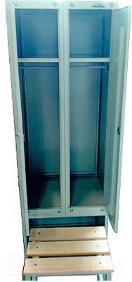 Шкаф металлический Metos С выдвижной скамьей ШМ-22 600