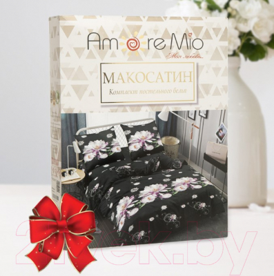 Комплект постельного белья Amore Mio Мако-сатин Royal Микрофибра 2.0 / 92944 (черный/сиреневый)
