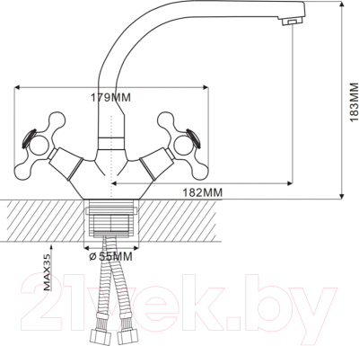 Смеситель Ekko E5408-8 (белый)