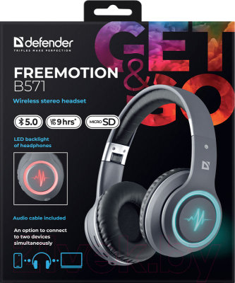 Беспроводные наушники Defender FreeMotion B571 / 63571 (серый)