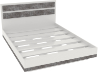 Полуторная кровать Doma Лотос парящая 140x200 (белый/бетон серый) - 