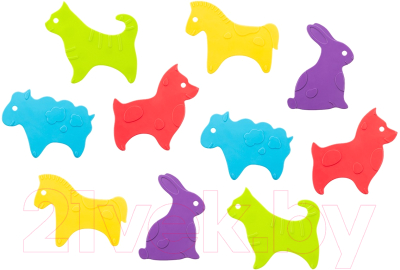 Комплект ковриков для купания ROXY-KIDS Animals / RBM-010-CC (10шт)