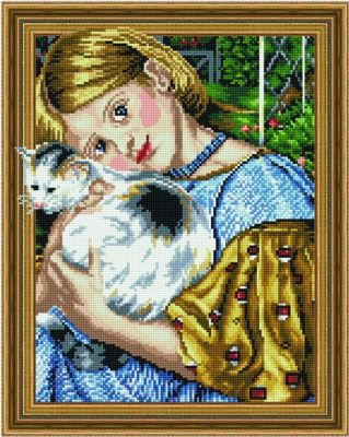 Набор алмазной вышивки Picasso Девочка с кошкой (5PD4050031)