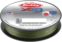 Леска плетеная Berkley Fishing X9 0.6мм 6.4кг 150м / 1486809 (темно-зеленый) - 
