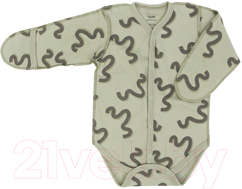 Боди для малышей Rant Hugs And Kisses / HK_PG67-56 (Pattern Green, р.56)