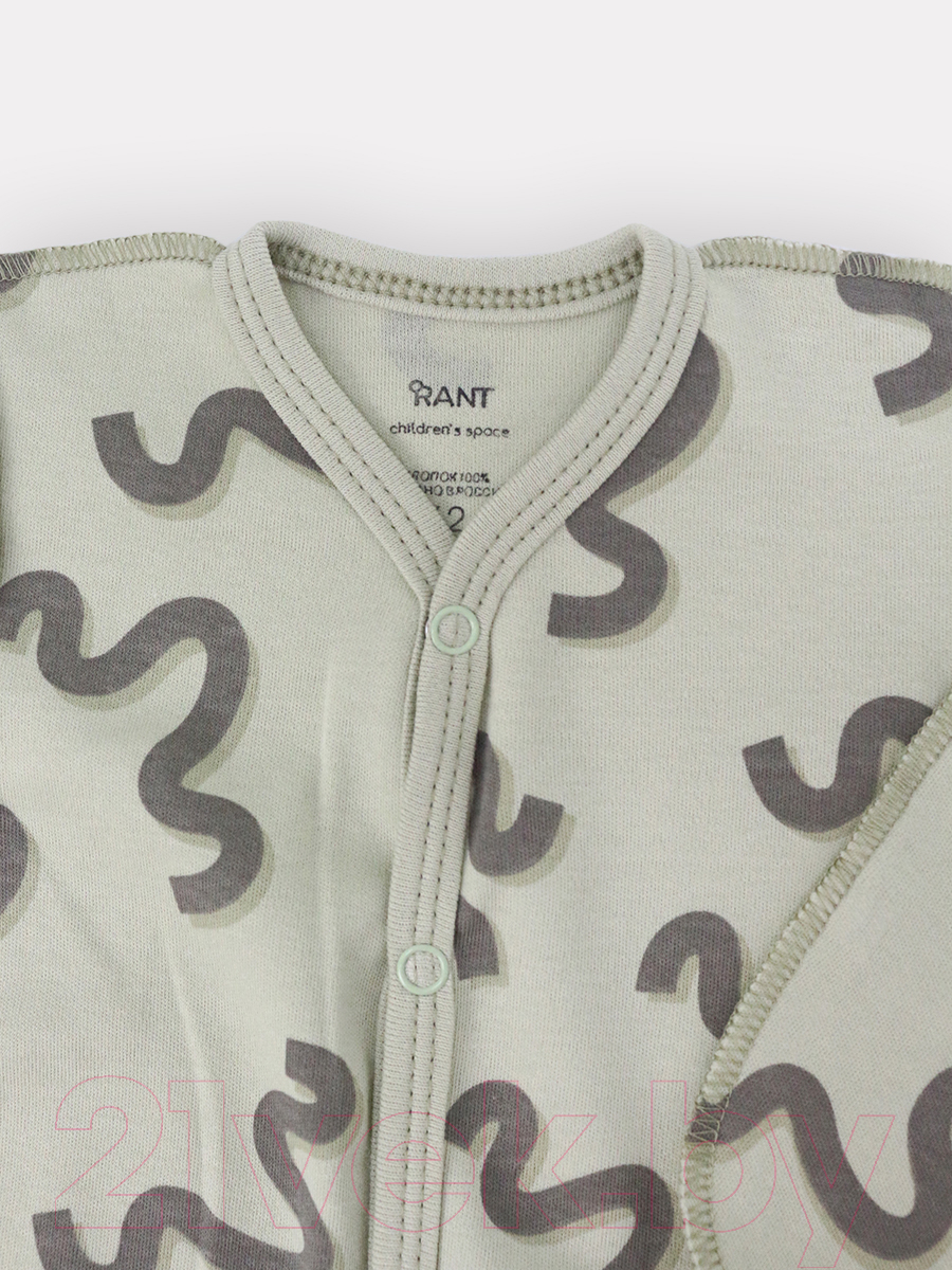 Боди для малышей Rant Hugs And Kisses / HK_PG67-56 (Pattern Green, р.56) — фото 4
