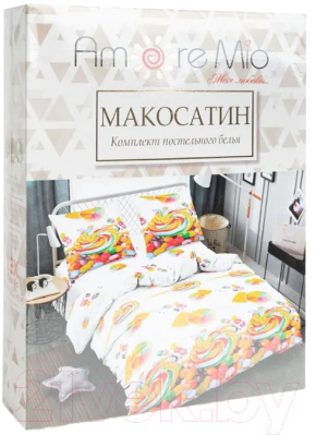 Комплект постельного белья Amore Mio Мако-сатин Candy Микрофибра 2.0 / 93790 (белый/желтый/голубой/оранжевый/красный)