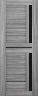 Дверь межкомнатная Bafa Техно 9 60x200 (дуб пепельный/черный лакобель)