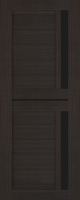 Дверь межкомнатная Bafa Техно 9 60x200 (орех темный/черный лакобель) - 