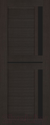 Дверь межкомнатная Bafa Техно 9 60x200 (орех темный/черный лакобель)