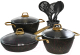 Набор кухонной посуды Oursson Black Gold CS2612A/BL - 