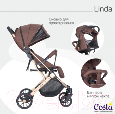 Детская прогулочная коляска Costa Linda Gold (Chocolate)