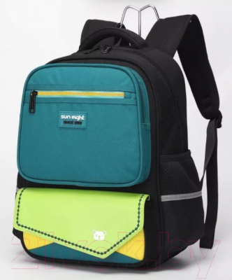 Школьный рюкзак Sun Eight SE-22001 (зеленый/черный)