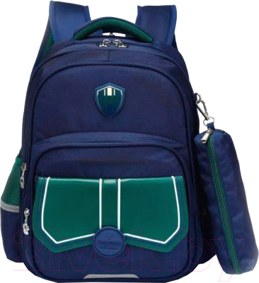 Школьный рюкзак Sun Eight SE-22005 (темно-синий/зеленый)