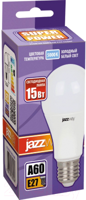 Лампа JAZZway PLED-SP 15Вт A60 5000К E27 1400лм 230В / 2853035