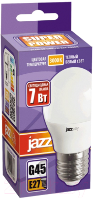 Лампа JAZZway PLED-SP 7Вт G45 3000К E27 540лм 230В / 1027863-2