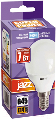 Лампа JAZZway PLED-SP 7Вт G45 5000К E14 540лм 230В / 1027870-2